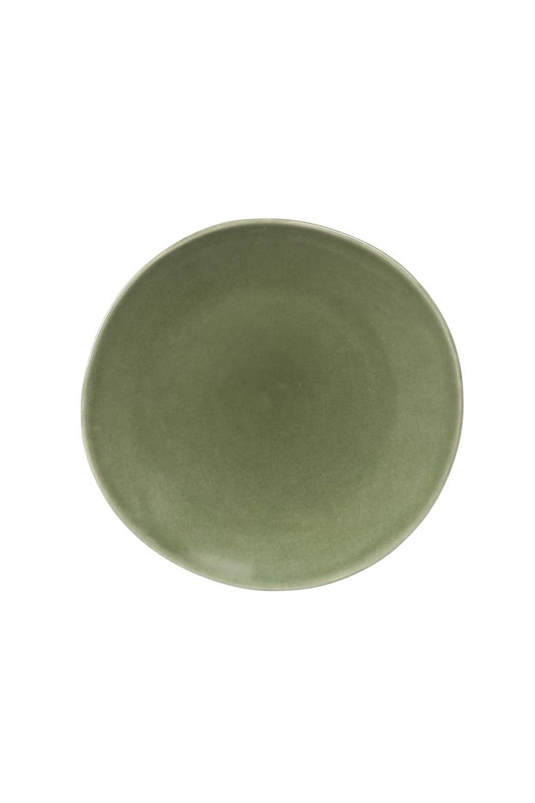 Montecito Breeze 16 Piece Double Plates and Bowls Stoneware Reactive Glaze Dinnerware Set, Alternate, color, Cyprus Green