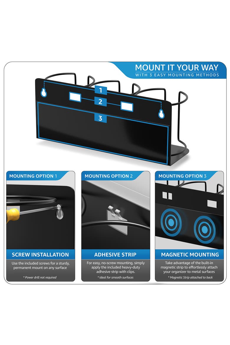 Set of 2 Magnetic Tumbler Organizers, Alternate, color, BLACK