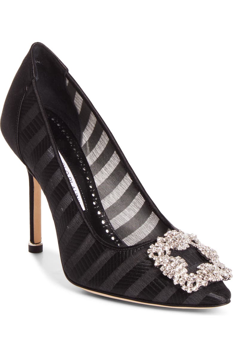 Manolo Blahnik Hangisila Pump, Main, color, Ywov 979R/Black