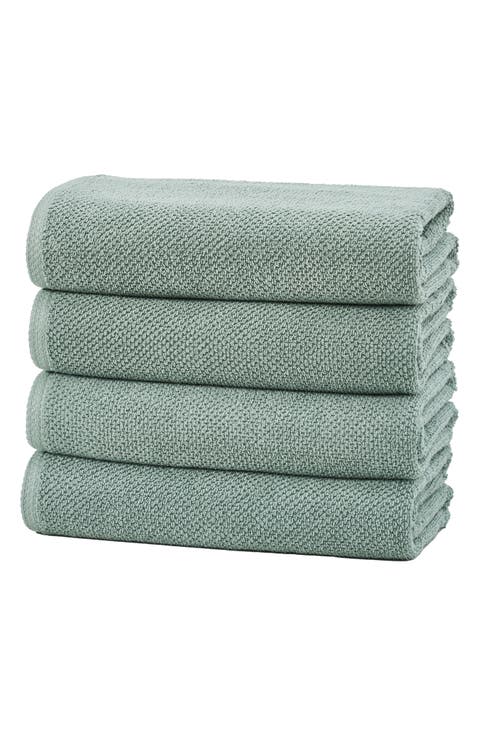 Cotton 4-Pack Textured Bath Towel Set