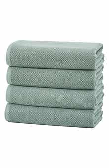 Woven & Weft Cotton 4-Pack Textured Bath Towel Set