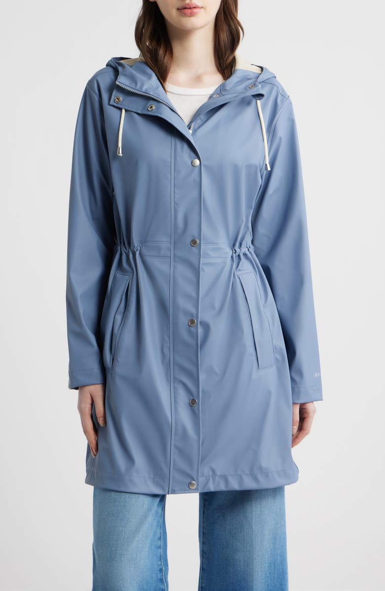 Ilse Jacobsen Hooded Waterproof Raincoat, Main, color, Grey Blue