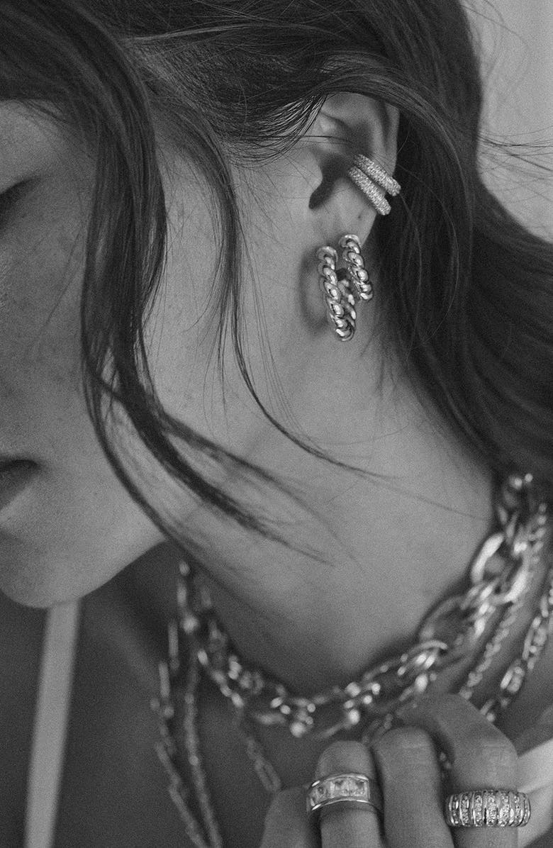 Child of Wild Twisted Sister Small Hoop Earrings, Alternate, color, Silver