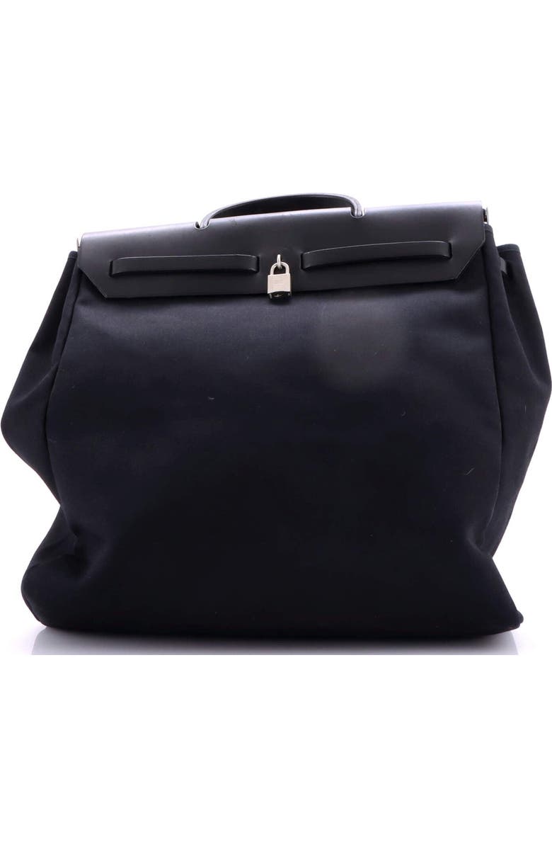 Pre-Owned Hermes Herbag Toile and Leather MM, Alternate, color, Noir