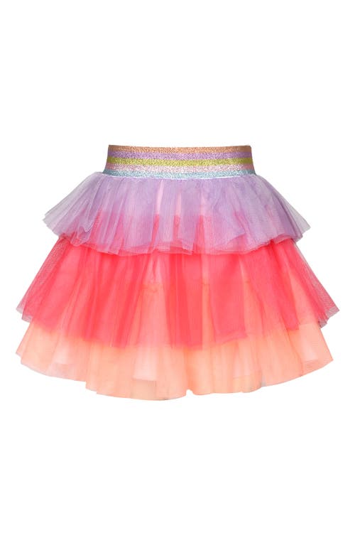 Shop Truly Me Kids' Colorblock Tutu Skirt In Coral/pink Multi