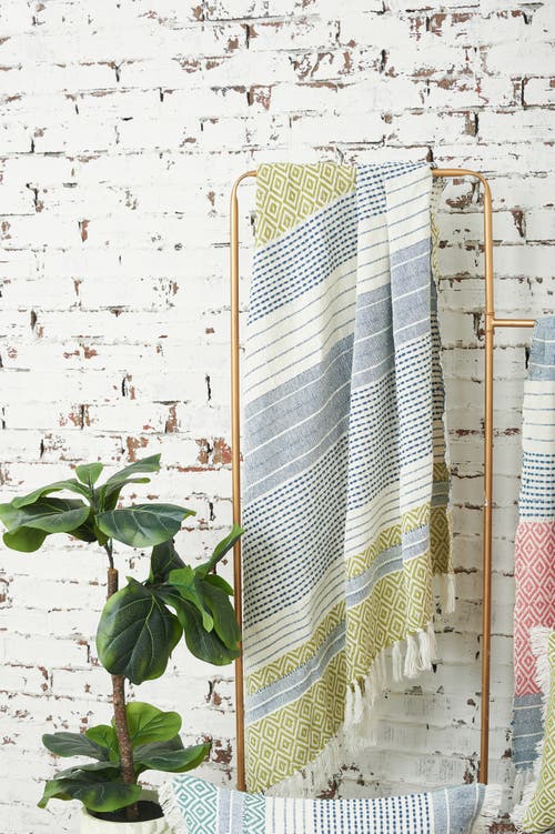 Carol & Frank Berkley Citron 50" X 60" Throw Blanket In Blue