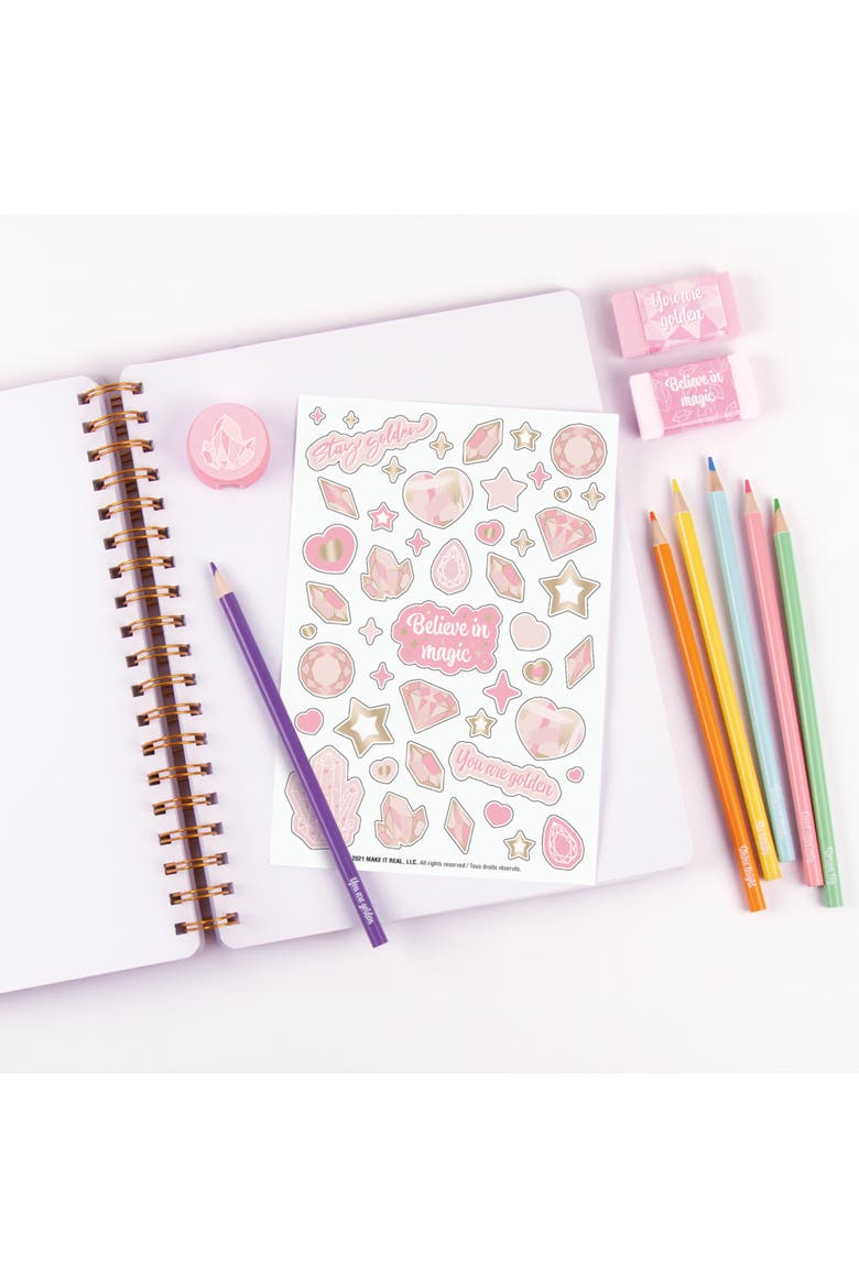 All in 1 Sketching Set Journal & Art 200 Page Book, Alternate, color, Multicolored