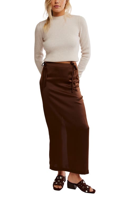 Free People Rosetto Column Maxi Skirt In Brown