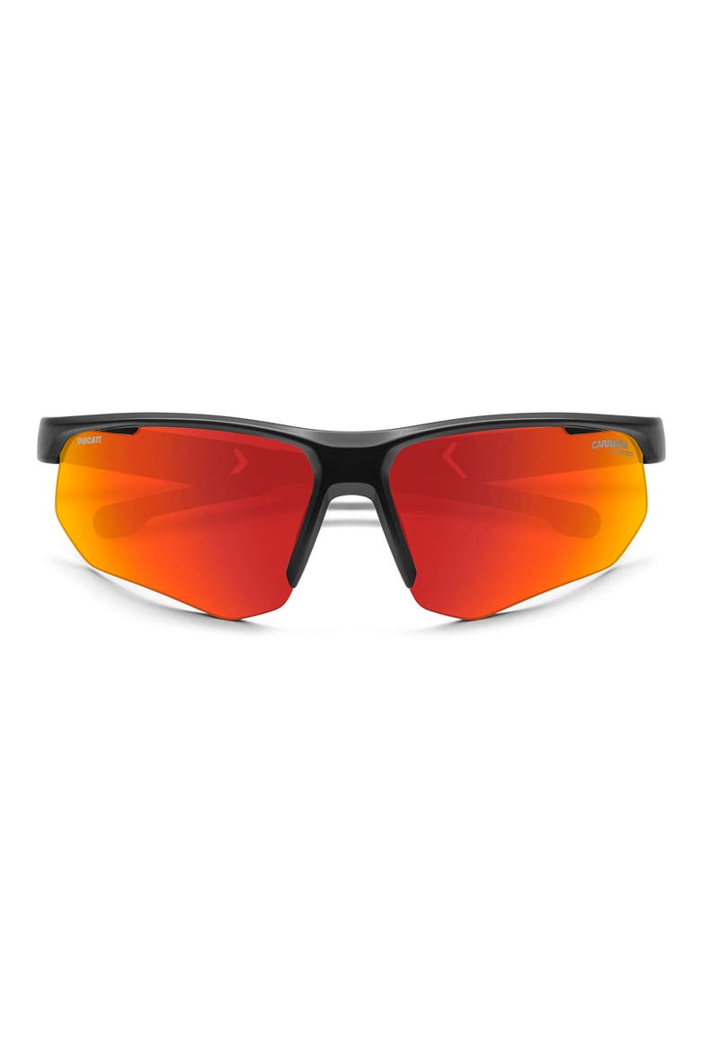 x Ducati 69mm Carduc Rectangle Sunglasses, Main, color, MATTE BLACK/ RED