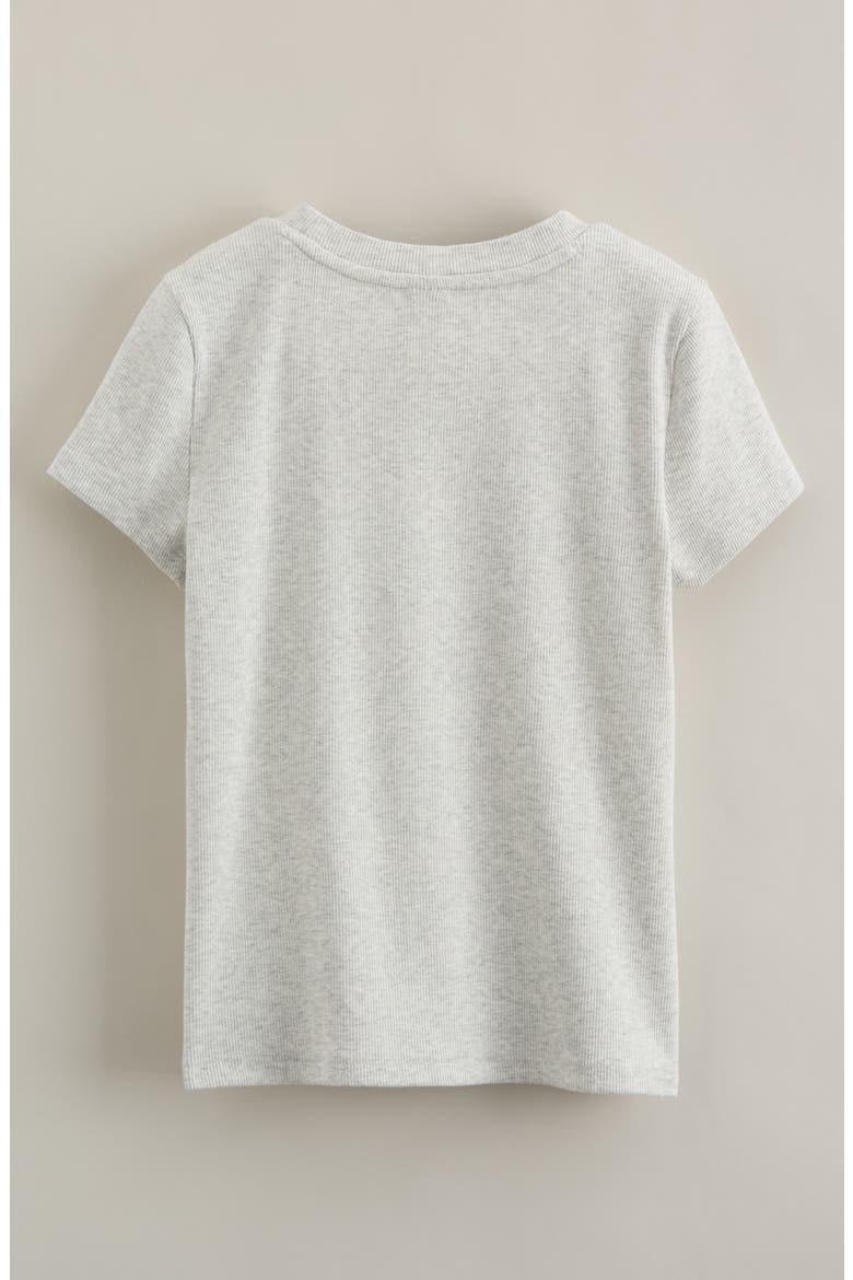 Kids' Rib Short Sleeve Shirt, Alternate, color, GREY OYSTER LIGHT HEATHER