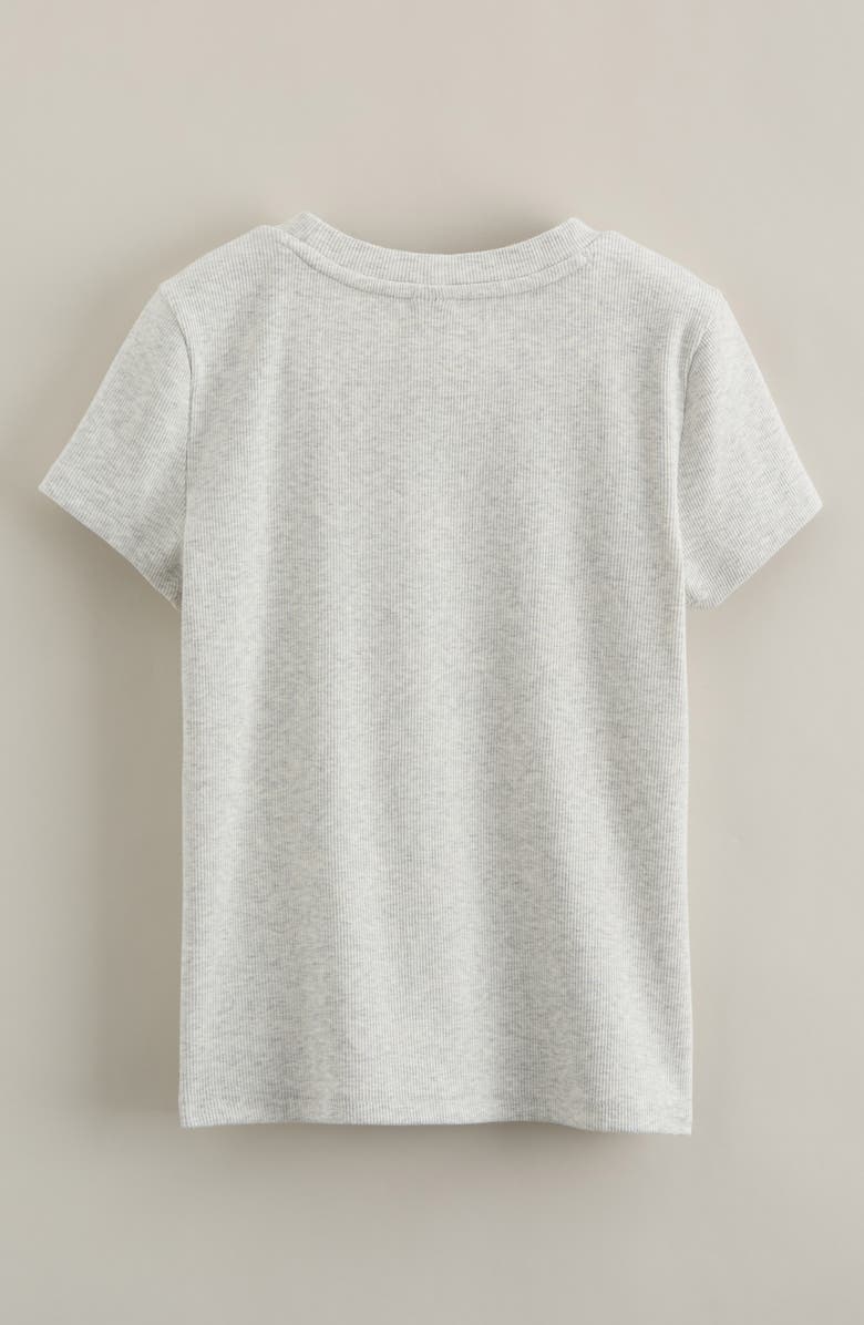 Nordstrom Kids' Rib Short Sleeve Shirt, Alternate, color, Grey Oyster Light Heather
