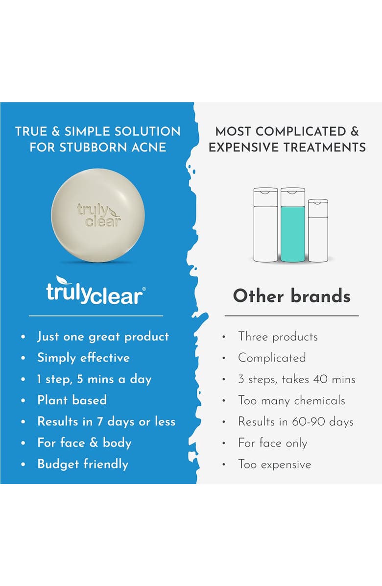 TRULY CLEAR OneStep Acne Solution Plant Based Bar, Alternate, color, Multicolored