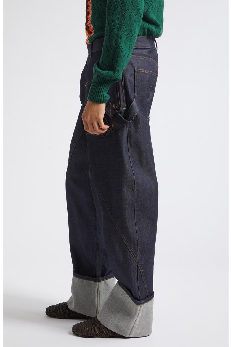 Cuffed Twisted Workwear Jeans, Alternate, color, INDIGO