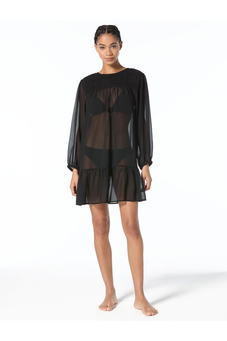 Solids Cover Up Dress Swim, Main, color, Black