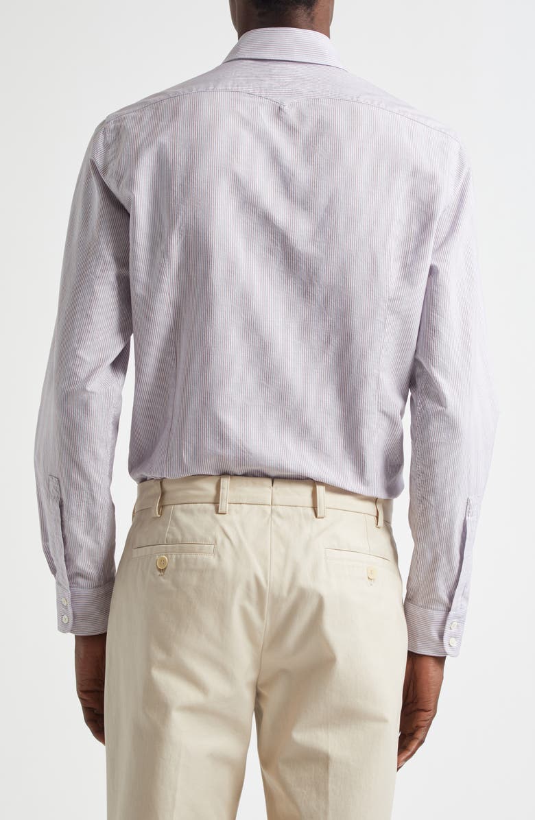 Massimo Alba Canary Stripe Cotton Button-Up Shirt, Alternate, color, Ruggine