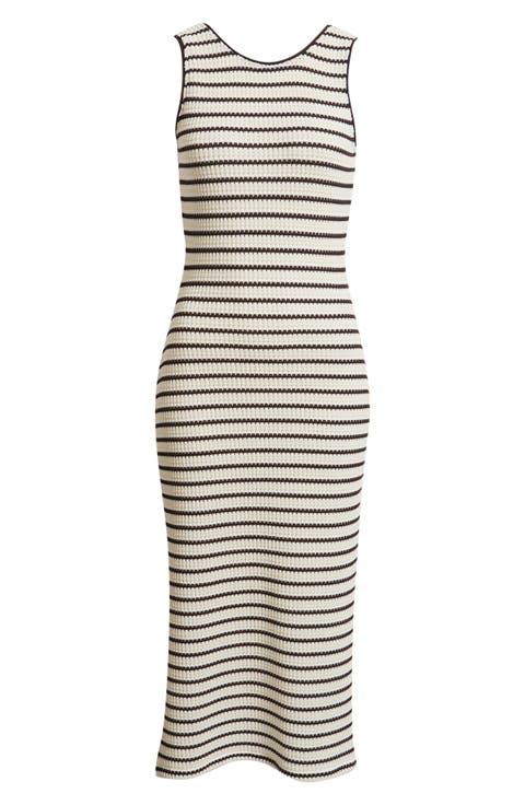 Stripe Knit Midi Tank Dress