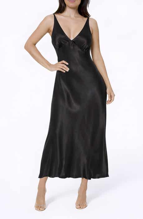 bebe Crepe V-Neck Maxi Dress