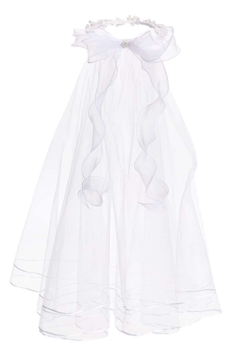 BLUSH by Us Angels First Communion Beaded Crown Veil, Alternate, color, 