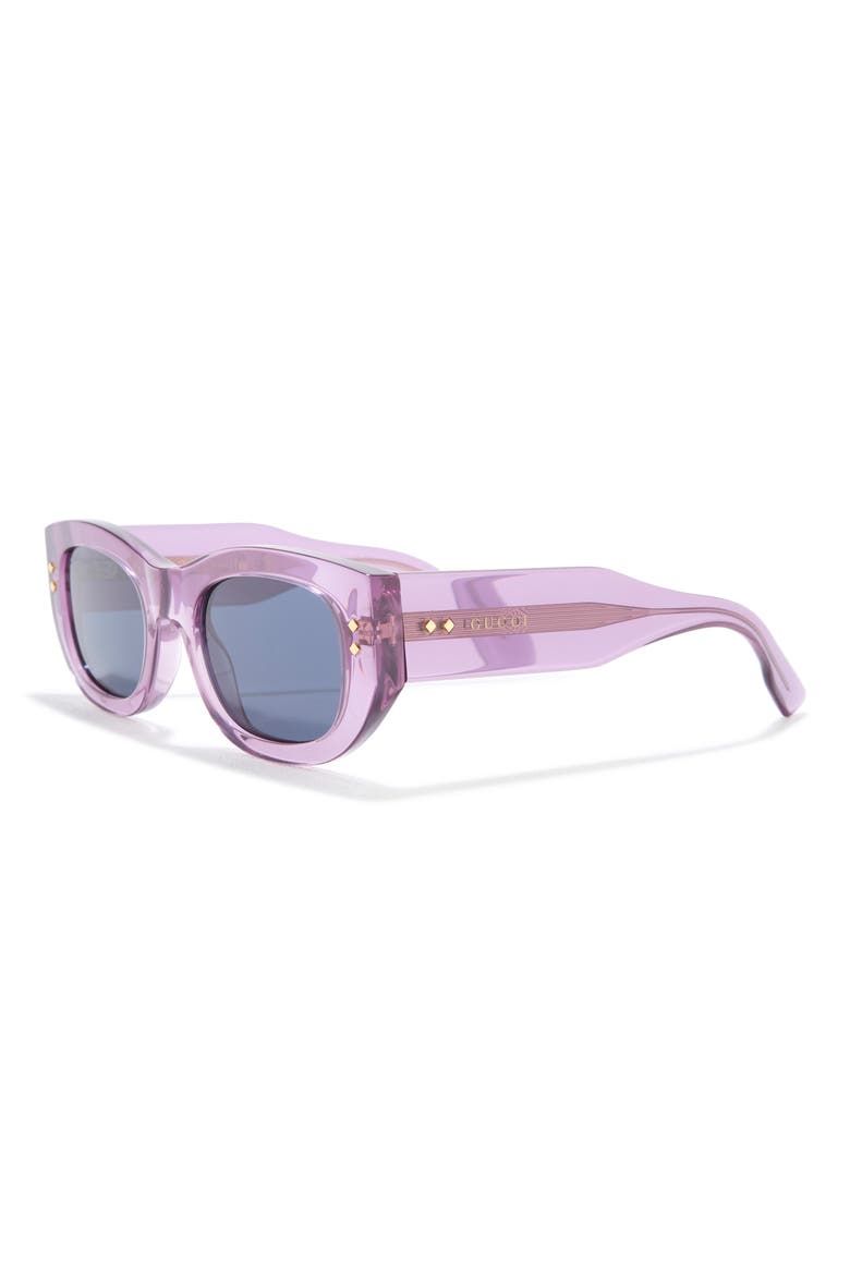 51mm Rectangle Sunglasses, Alternate, color, VIOLET VIOLET BLUE