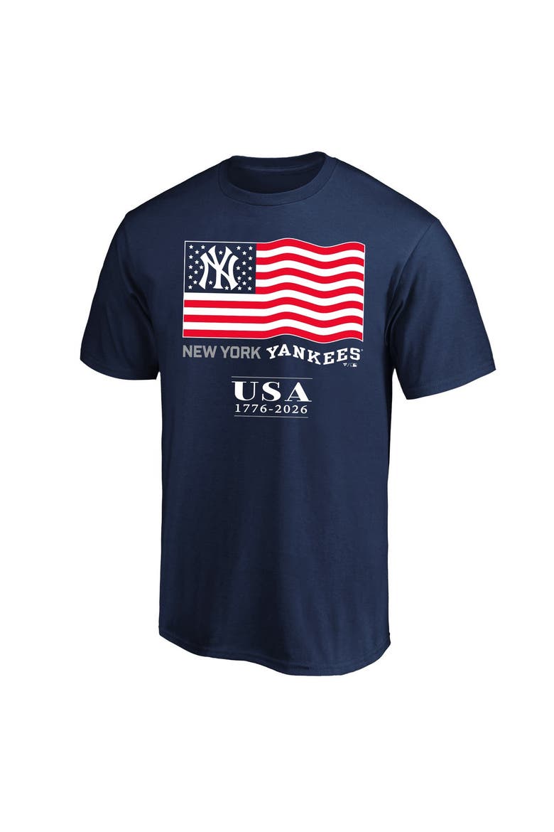 Men's Fanatics Navy New York Yankees USA 1776-2026 Big & Tall T-Shirt, Main, color, Navy
