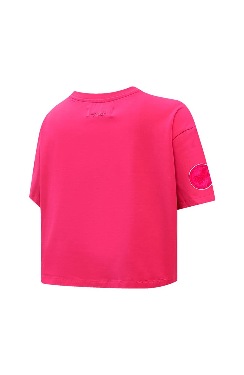 PRO STANDARD Women's Pro Standard Pink Los Angeles Dodgers Triple Pink Boxy Cropped T-Shirt, Alternate, color, 
