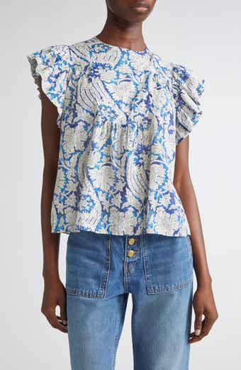 Ulla Johnson Sienna Flutter Sleeve Top