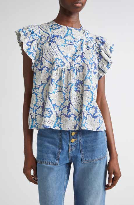 Ulla Johnson Sienna Flutter Sleeve Top