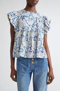Ulla Johnson Sienna Flutter Sleeve Top