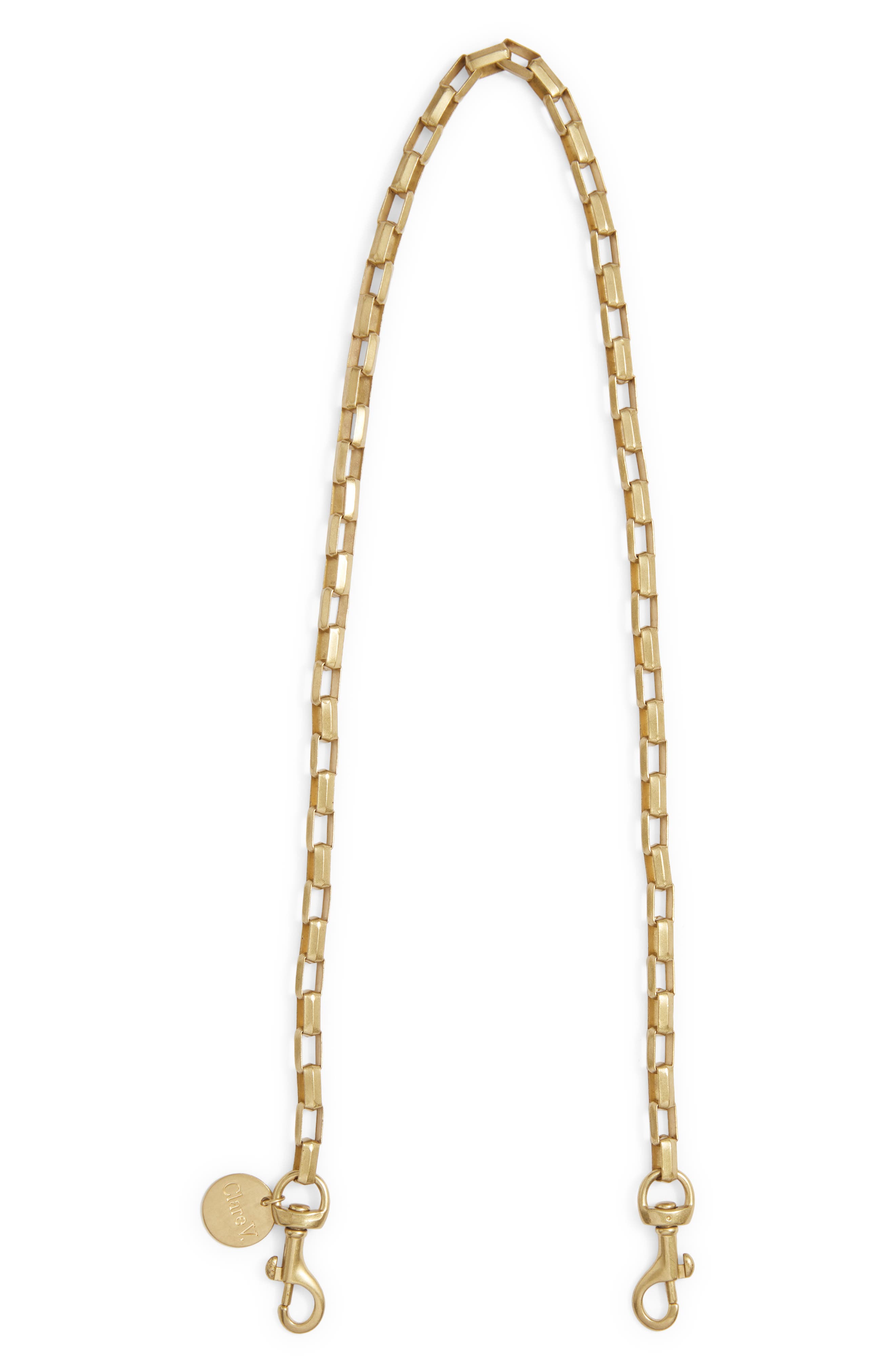 Clare V. Chain Shoulder Strap, Main, color, 