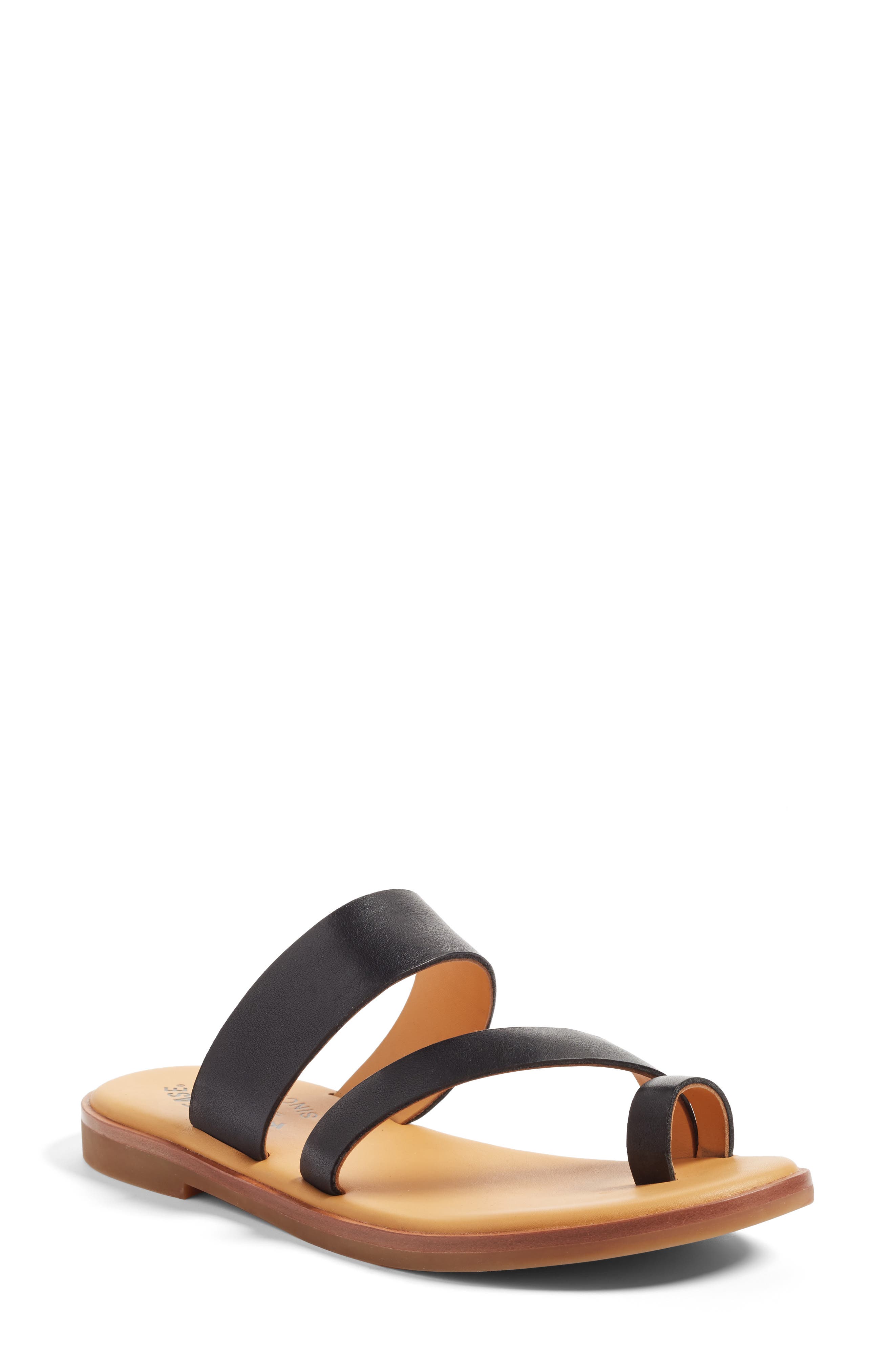 Pine Sandal, Main, color, BLACK LEATHER