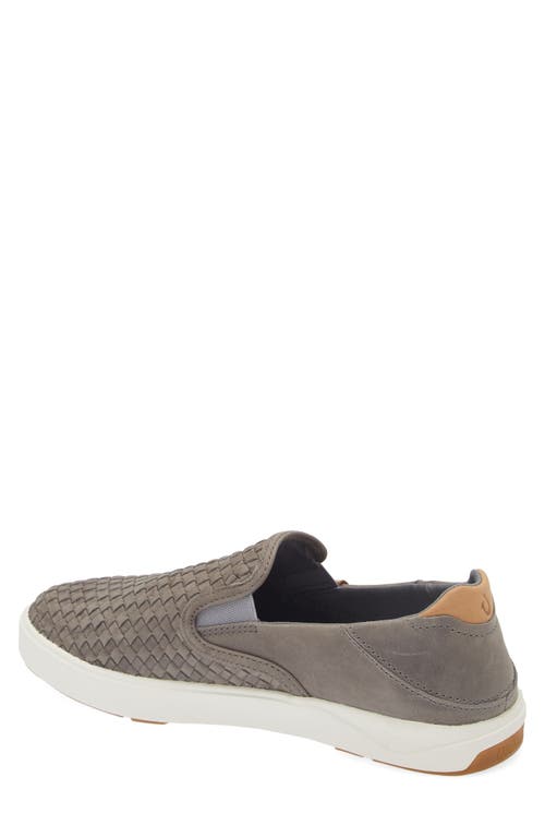 Olukai Lae'ahi Lauhala Woven Leather Shoe In Gray
