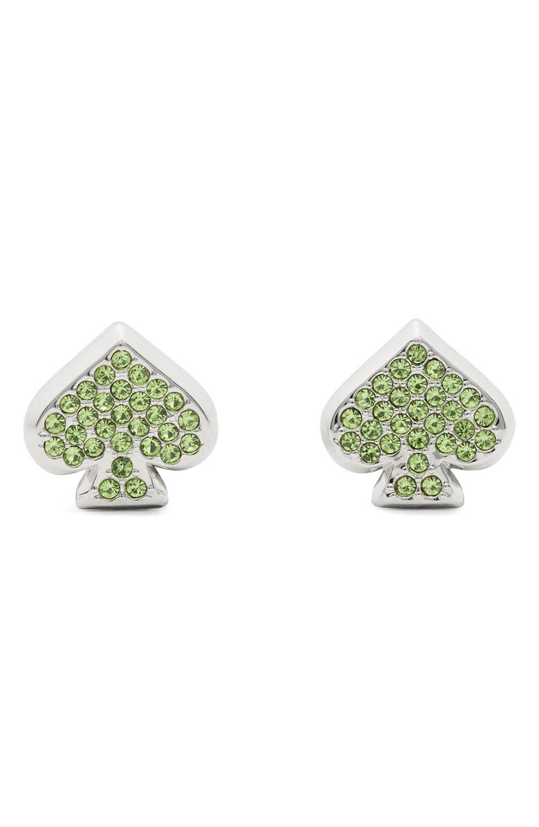Kate Spade New York pavé stud earrings, Main, color, Green/ Silver