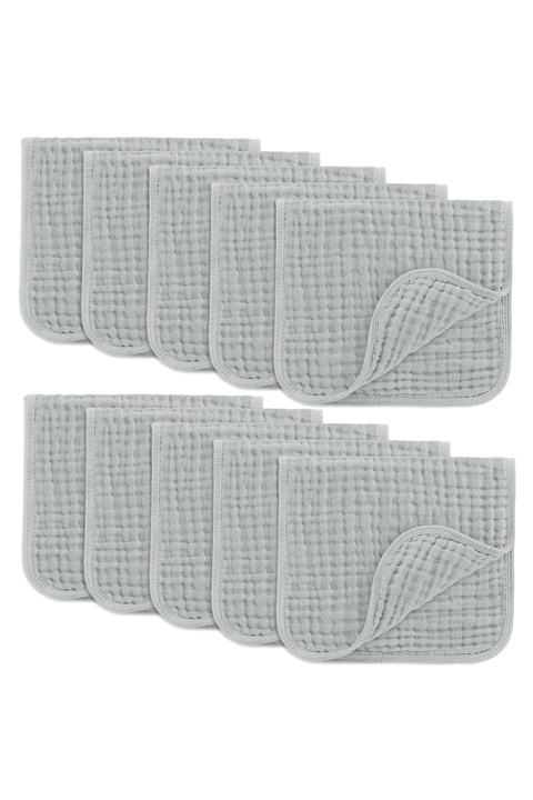 Muslin Burp Cloths - Pack of 10