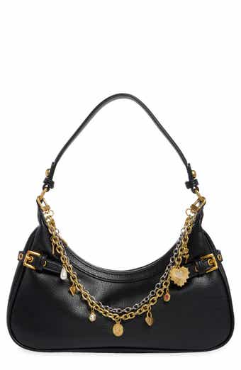Textured Chain Faux Leather Shoulder Bag