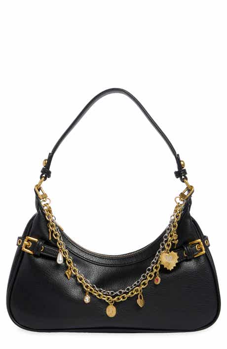 Textured Chain Faux Leather Shoulder Bag