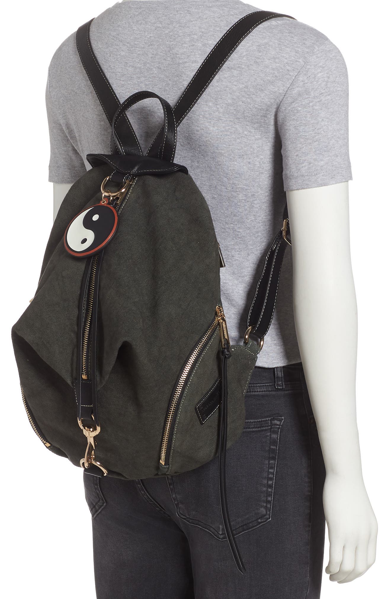 Rebecca Minkoff Julian Washed Canvas Backpack, Alternate, color, 