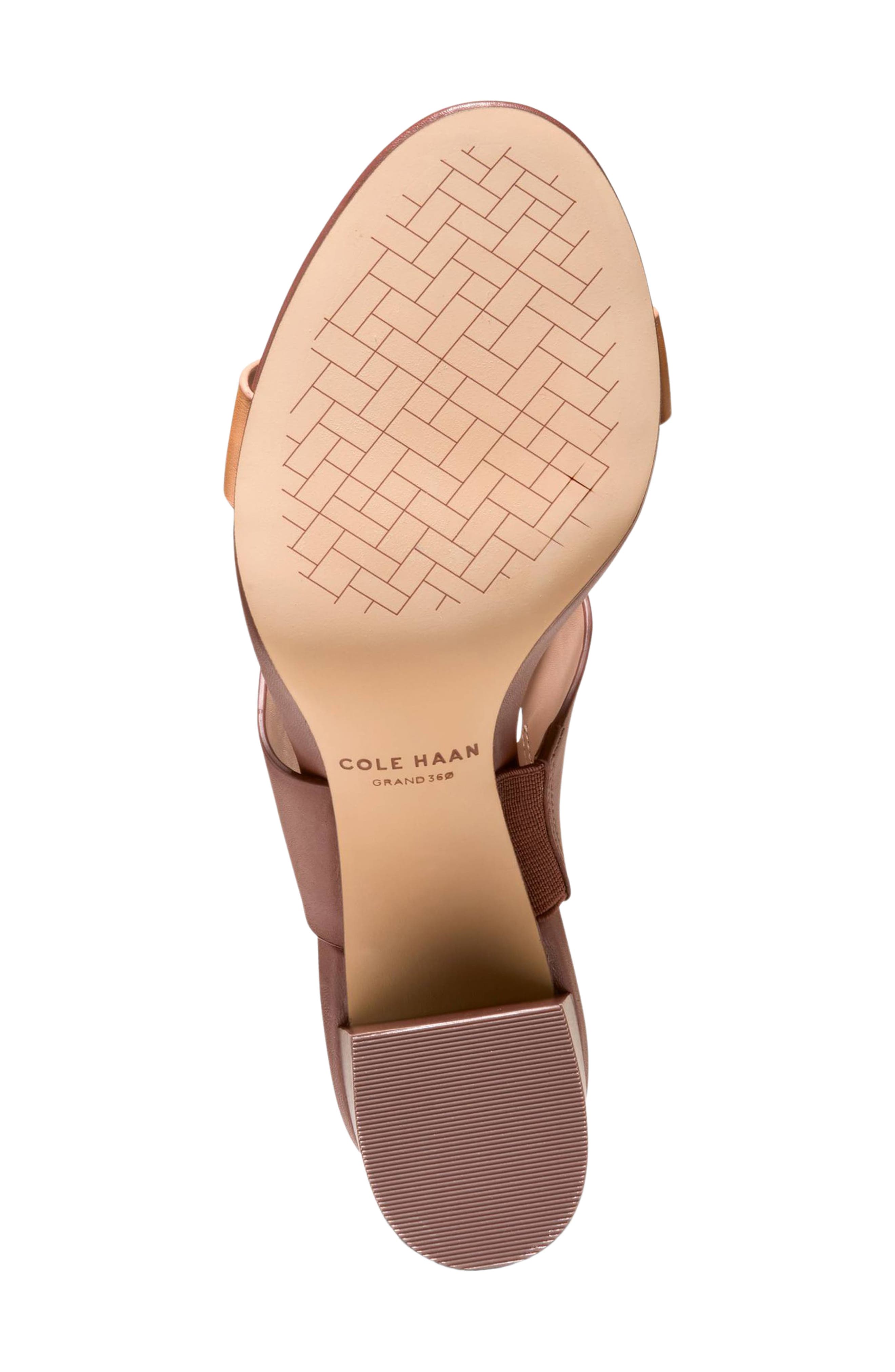 Cole Haan Josie T-Strap Sandal, Alternate, color, Dark Cuoio Leather/ Biscuit