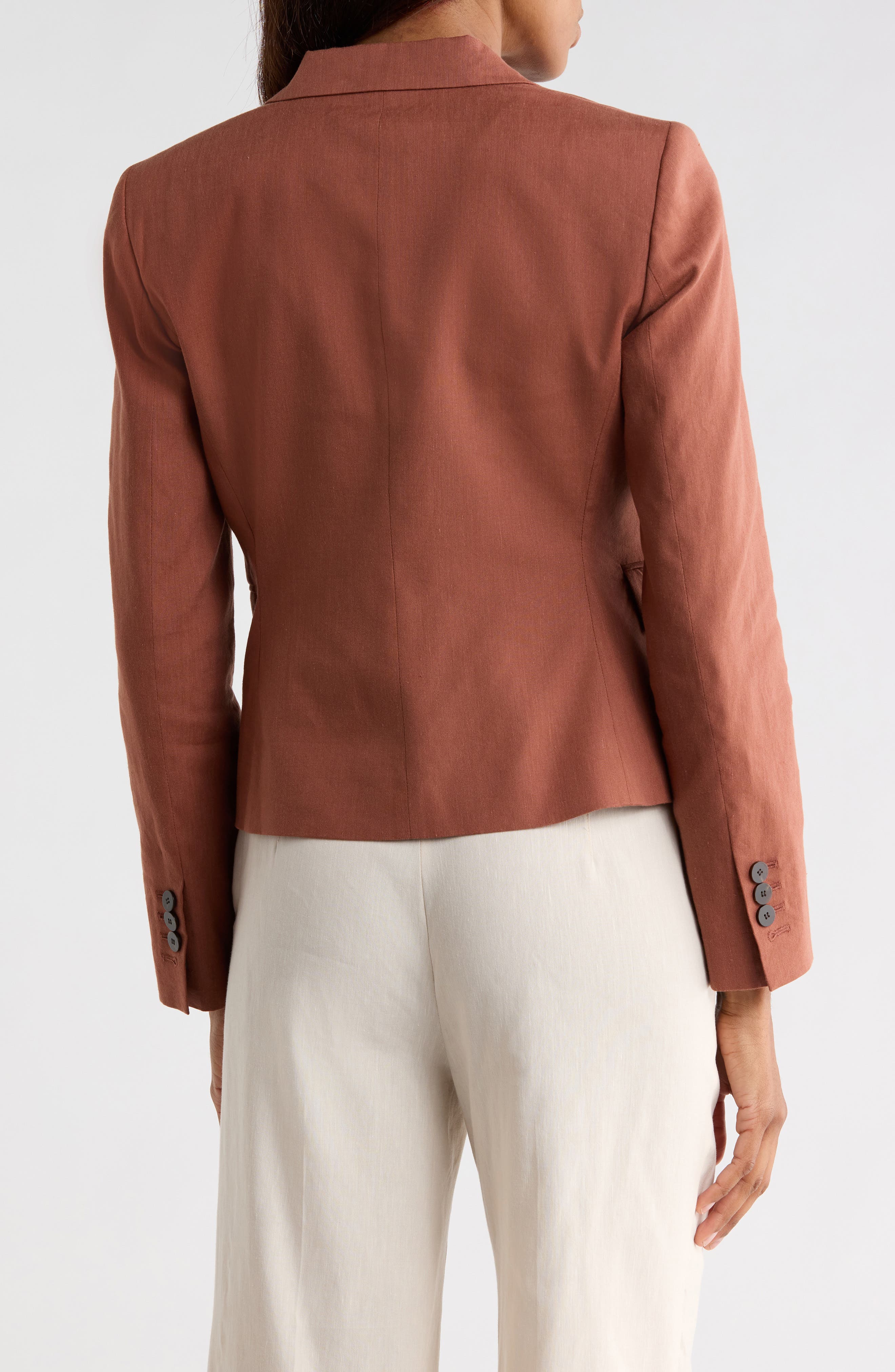 Shrunken Stretch Linen Blend Blazer - image 4