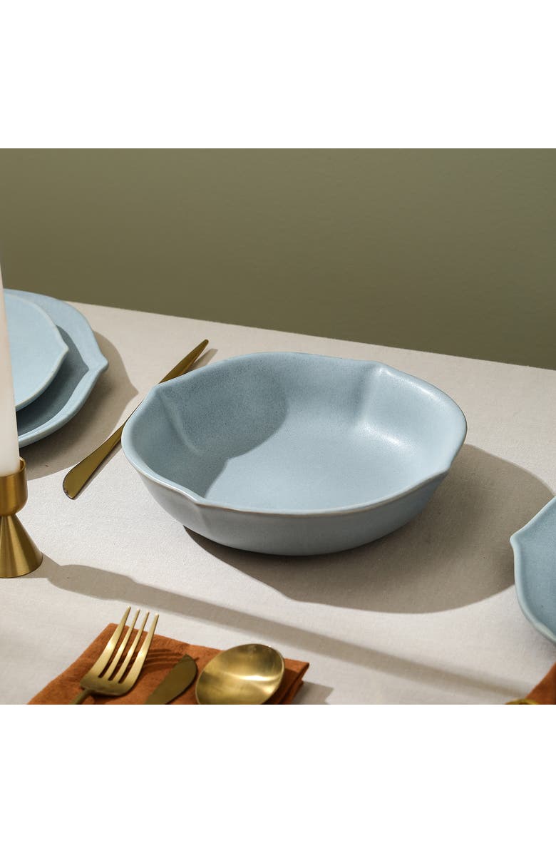 Stone Lain Baskerville Stoneware 12-Piece Dinnerware Set, Alternate, color, Light Blue