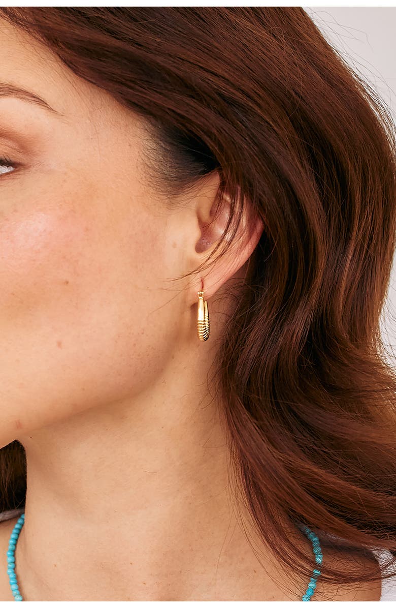 Brook and York Rory Textured Hoop Earrings, Alternate, color, Gold