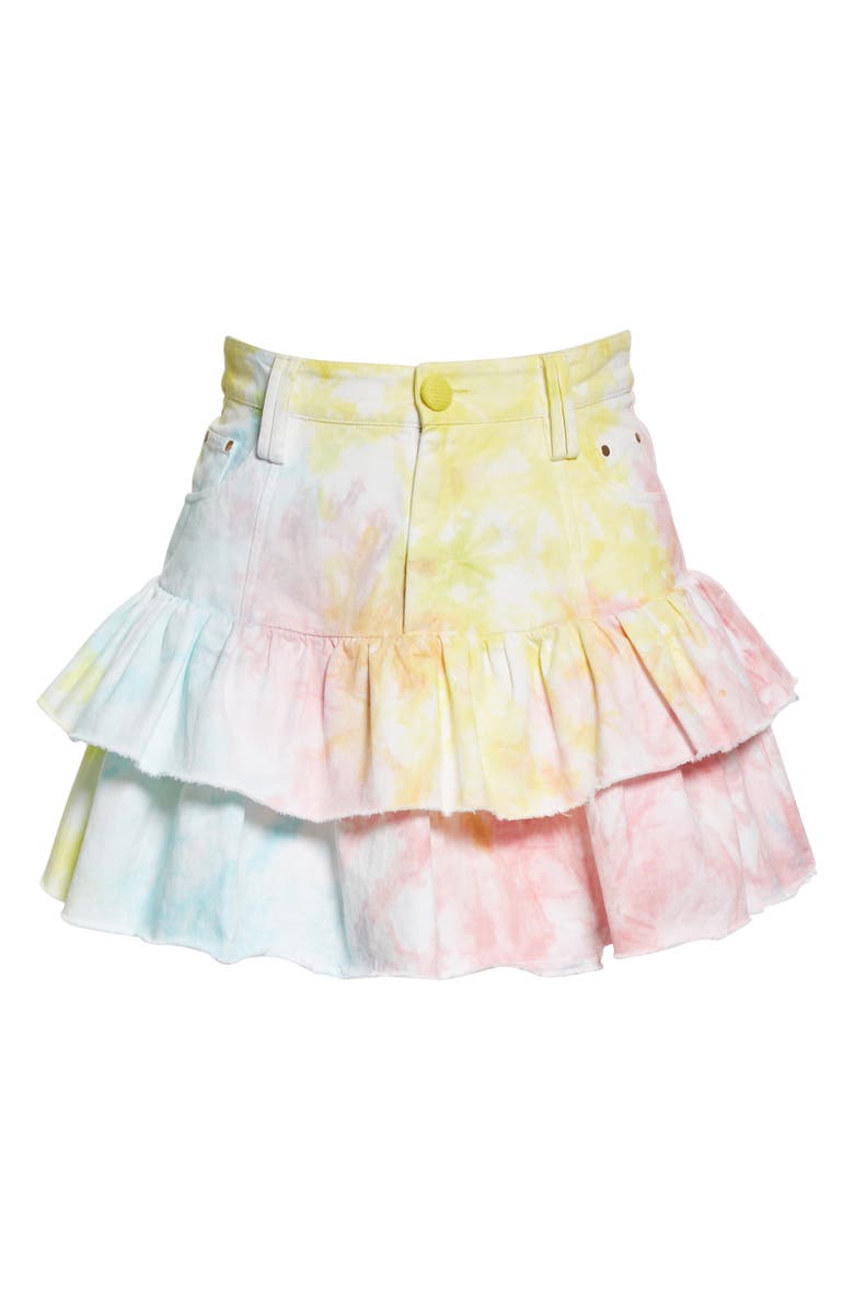 LoveShackFancy Landen Tie Dye Ruffle Skirt, Alternate, color, 