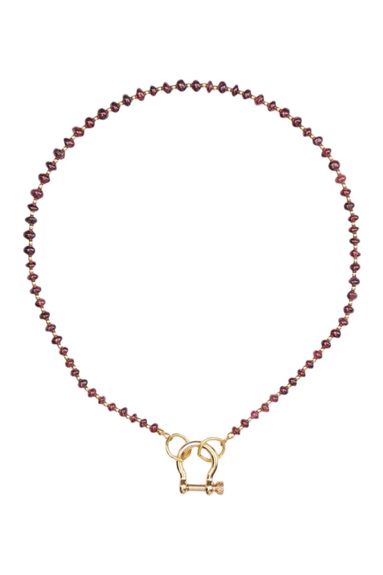Ruby Red Garnet Gold Plated Necklace, Main, color, Red