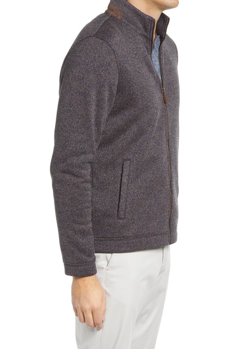Full Zip Sweatshirt, Alternate, color, NAVY/ BROWN