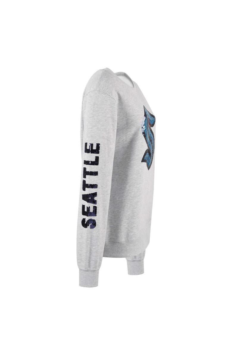 CUCE Women's Cuce Heather Gray Seattle Kraken Sequin Pullover Sweatshirt, Alternate, color, 