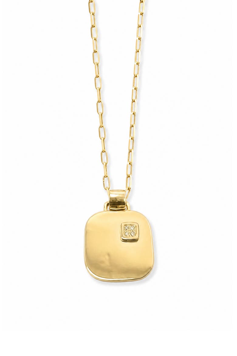 Kennedy 14k Gold Plated Cubic Zirconia Pendant Necklace, Main, color, GOLD