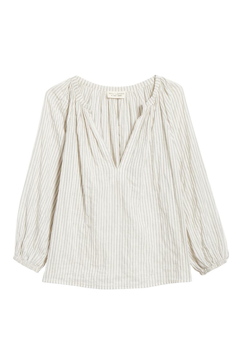 Brooke Stripe Cotton Blend Top, Alternate, color, BLACK/ NATURAL STRIPE