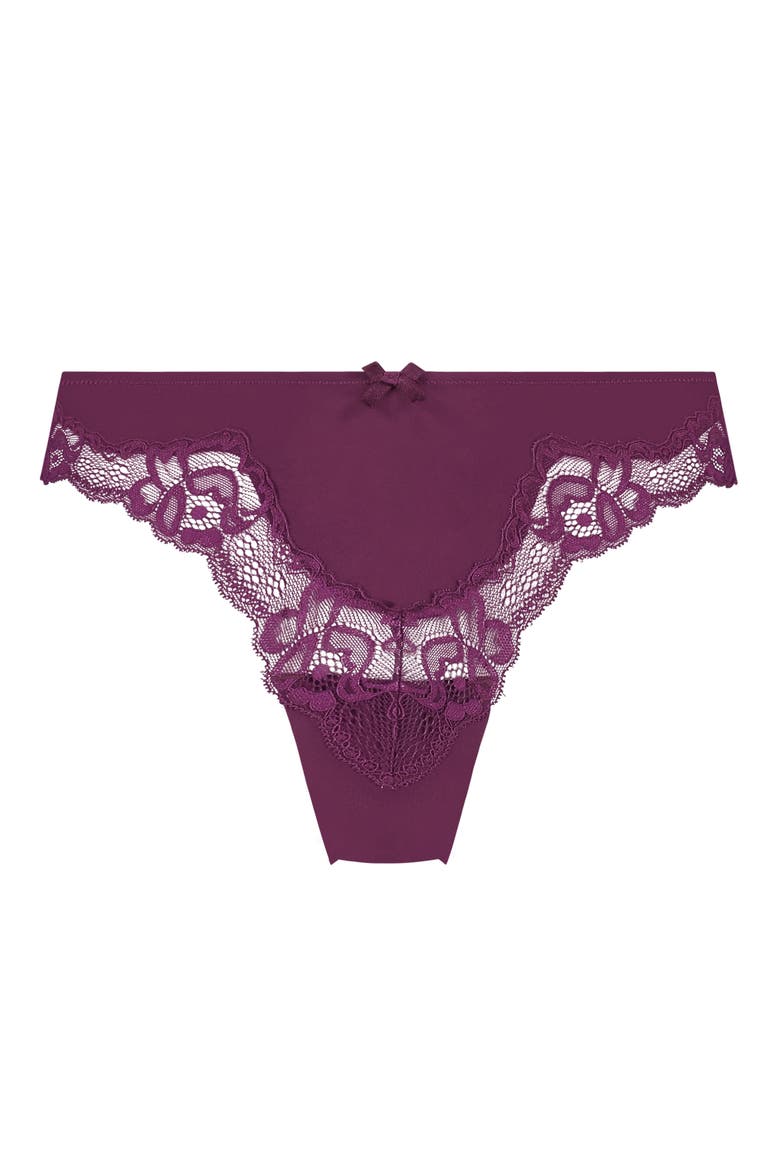 Lace & Shine Brazilian Panties, Alternate, color, MAGENTA PURPLE