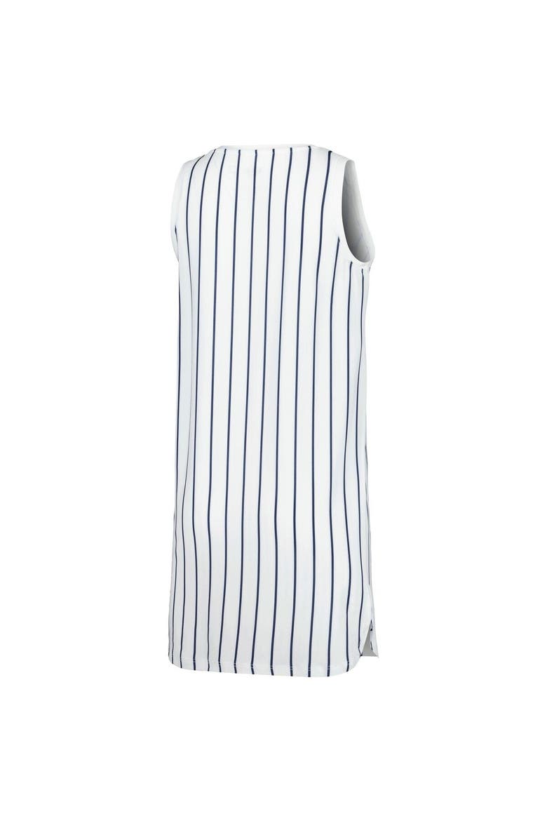 Women's Concepts Sport White Boston Red Sox Reel Pinstripe Knit Sleeveless Nightshirt, Alternate, color, White
