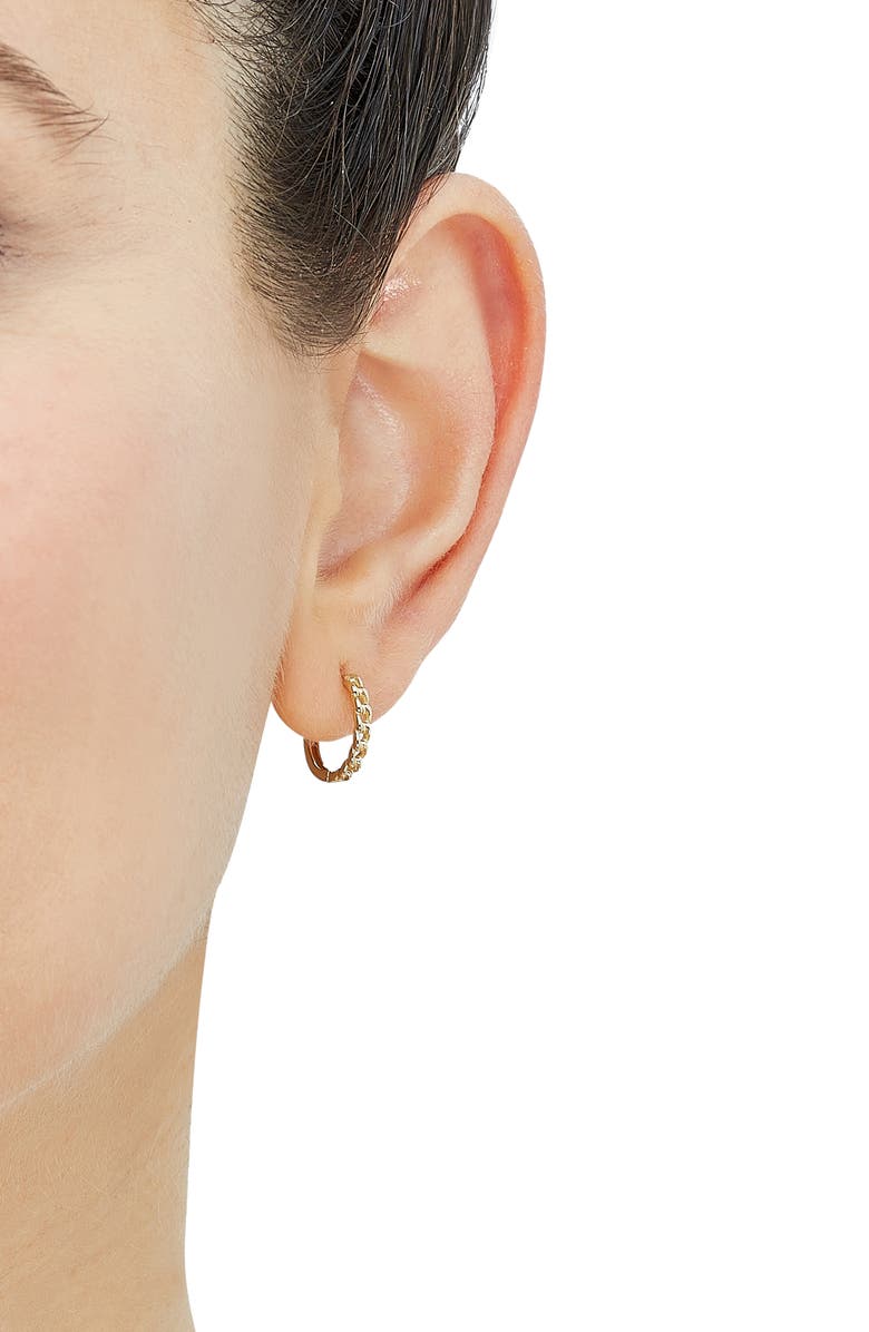Frankie & Zoe Curb Chain Hoop Earrings, Alternate, color, Yellow Gold