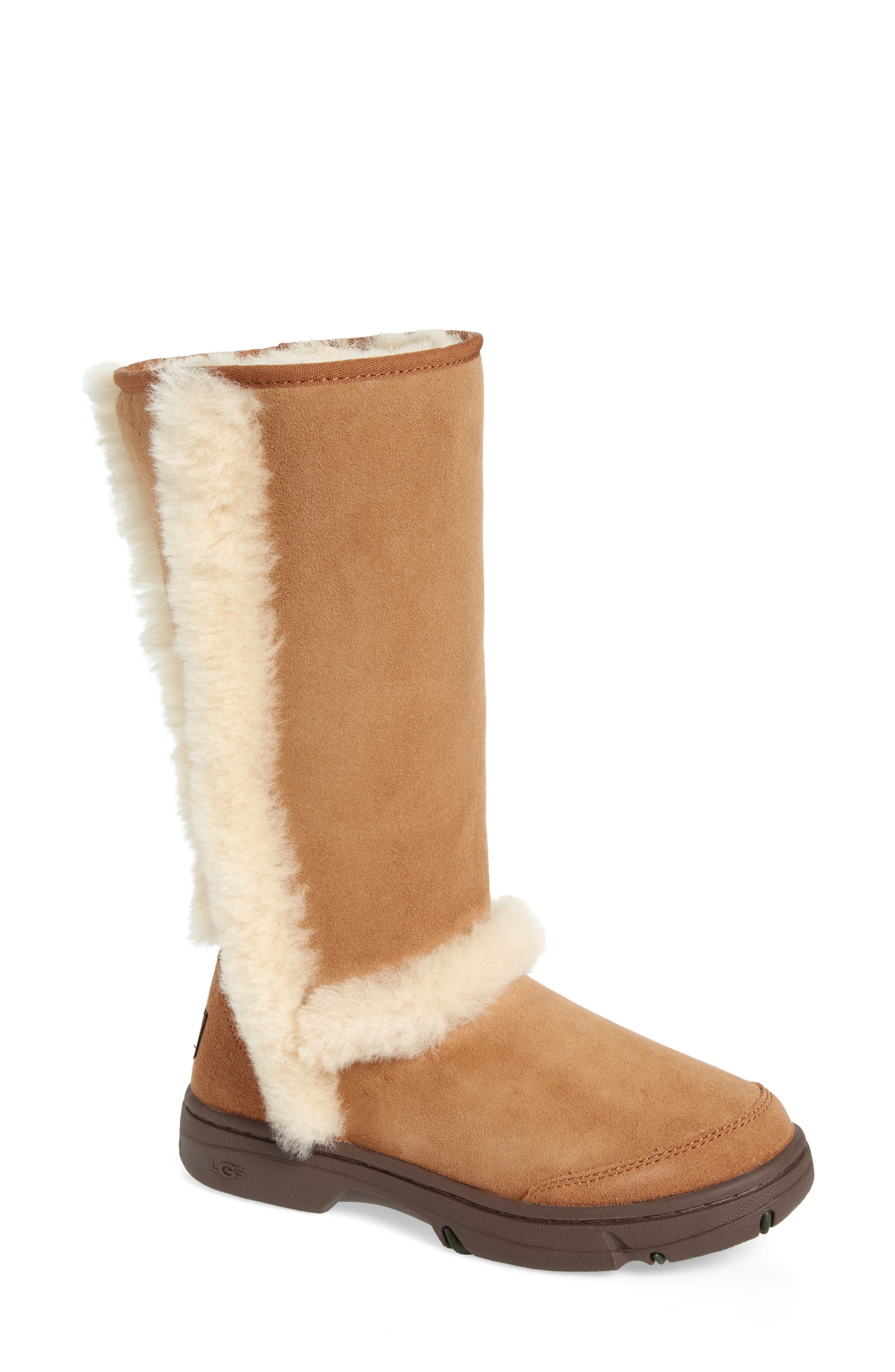 Sunburst Genuine Shearling Tall Boot, Main, color, CHE